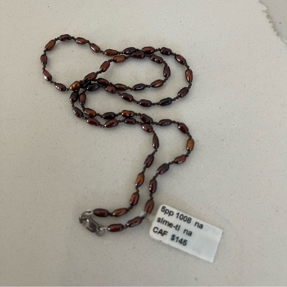 Unisex One of a kind Chocolate Fresh water Pearl necklace 17” long. - Picture 2 of 10